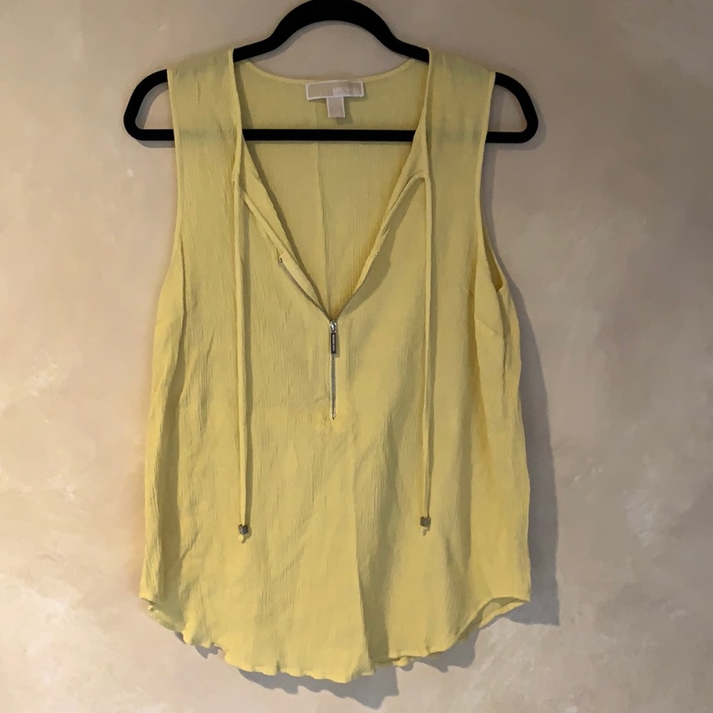 Micheal Kors Yellow Zippered Tank Top